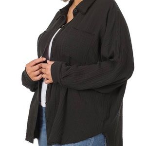Black button down